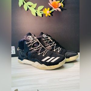 Mens Adidas Basketball Shoes Derrick Rose Black White Sneakers Size 13.5  B38920